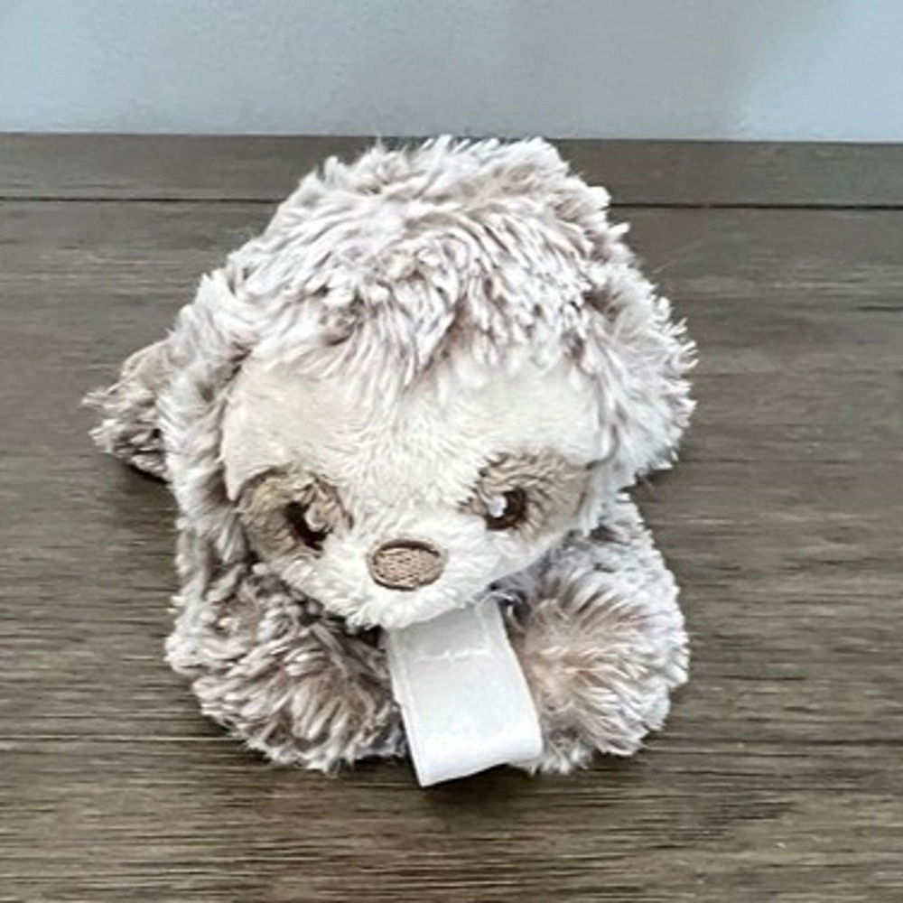 RaZ-buddy Sloth Plush Brown Cream Textured Soft Stuffed Animal Pacifier Holder